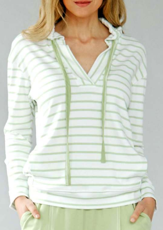 Zenara Zenara Cotton Hoodie - Green available at The Good Life Boutique