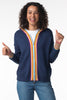 Zaket & Plover Zaket & Plover - Stripe Hoodie - Denim available at The Good Life Boutique