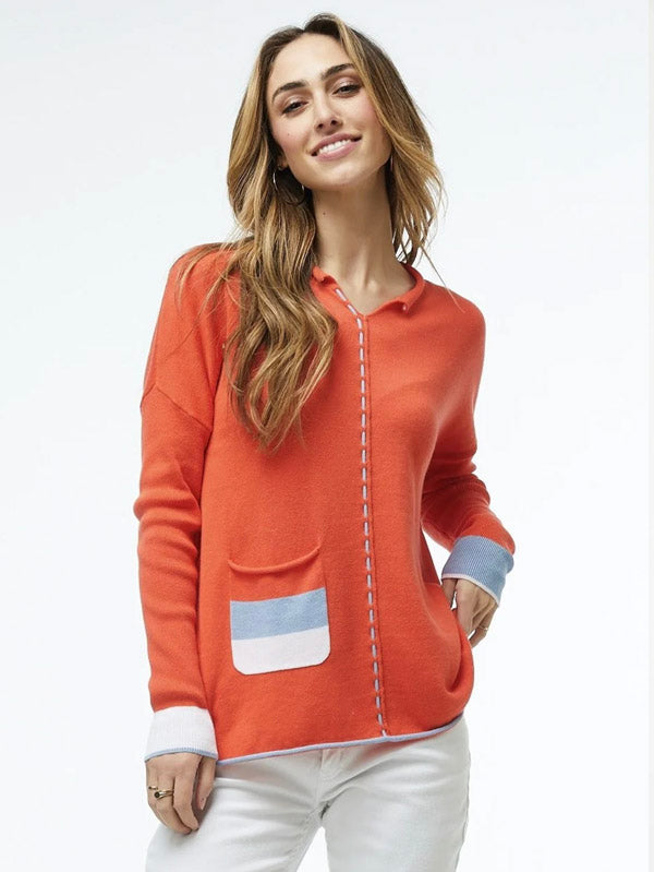 Zaket & Plover Zaket & Plover - Chord Detail Sweater - Flame available at The Good Life Boutique