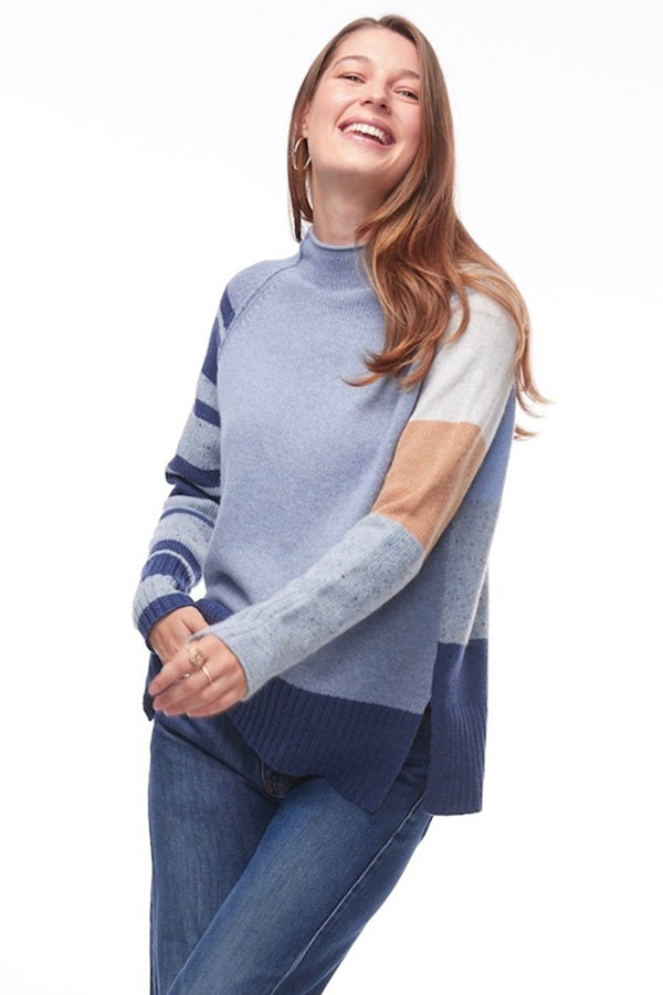 Zaket & Plover Zaket & Plover - Color Block Sweater - Jean Combo available at The Good Life Boutique