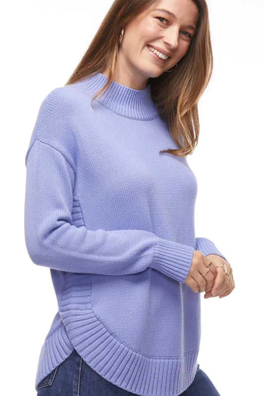 Zaket & Plover Zaket & Plover - Cotton Mock Sweater - Peri available at The Good Life Boutique