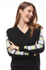 Zaket & Plover Zaket & Plover - Ladder Sleeve Sweater - Black Combo available at The Good Life Boutique