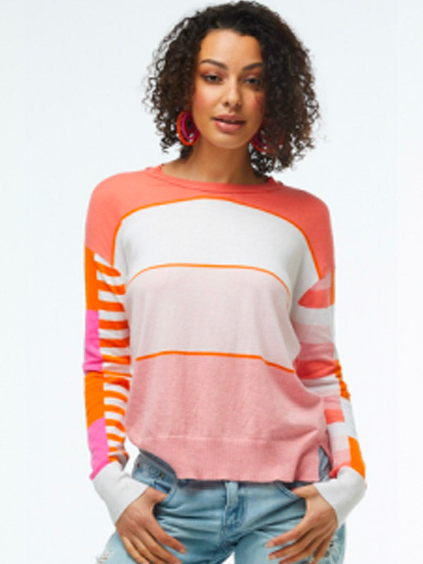 Zaket & Plover Zaket & Plover - Multi Stripe Sweater - Spark available at The Good Life Boutique