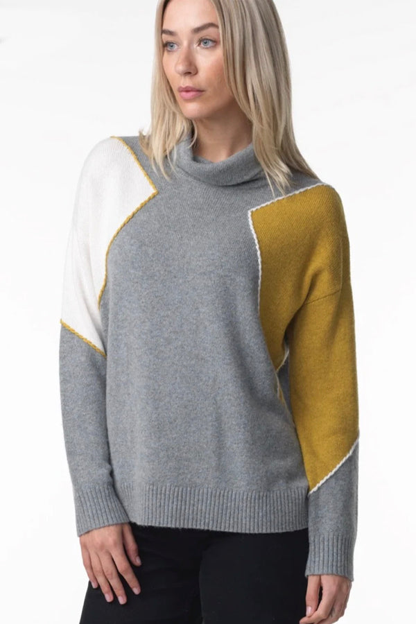 Zaket & Plover Zaket & Plover - Patchwork Sweater - Cloud available at The Good Life Boutique
