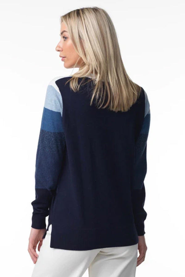 O'ZACKET High Street Newest 2023 Designer Women's Shirt Collar Color Block Denim Patchwork Monogram Jacquard