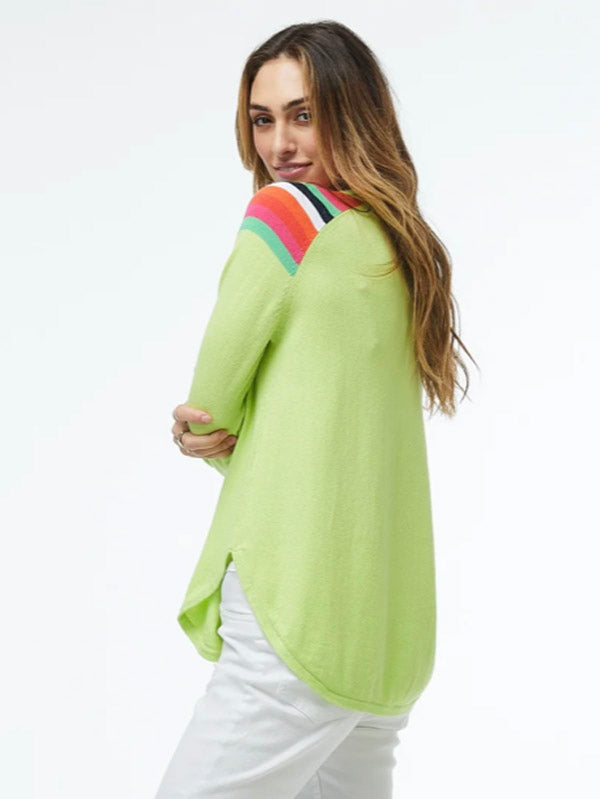 Zaket & Plover Zaket & Plover - Stitch Pocket Sweater - Lime available at The Good Life Boutique