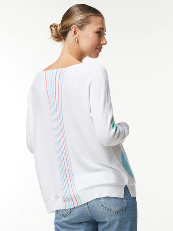 Zaket & Plover Zaket & Plover - Summer Spot Sweater - White available at The Good Life Boutique