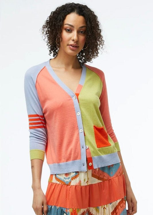 Zaket & Plover Zaket & Plover - V Neck Cardigan - Cactus Combo available at The Good Life Boutique