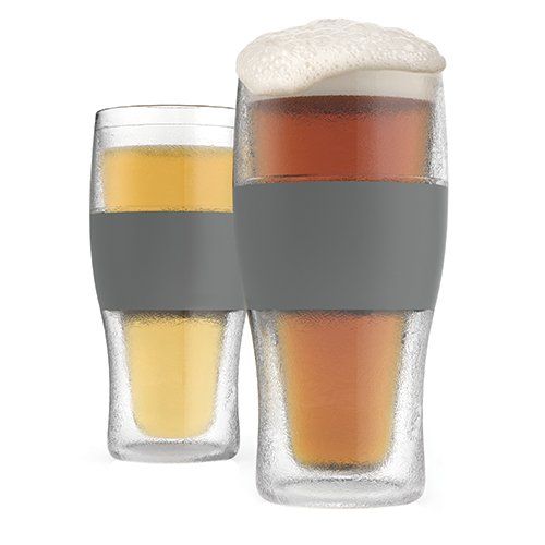 True Brands Freeze Cooling Pint Glasses - Set Of 2 available at The Good Life Boutique