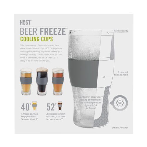 True Brands Freeze Cooling Pint Glasses - Set Of 2 available at The Good Life Boutique