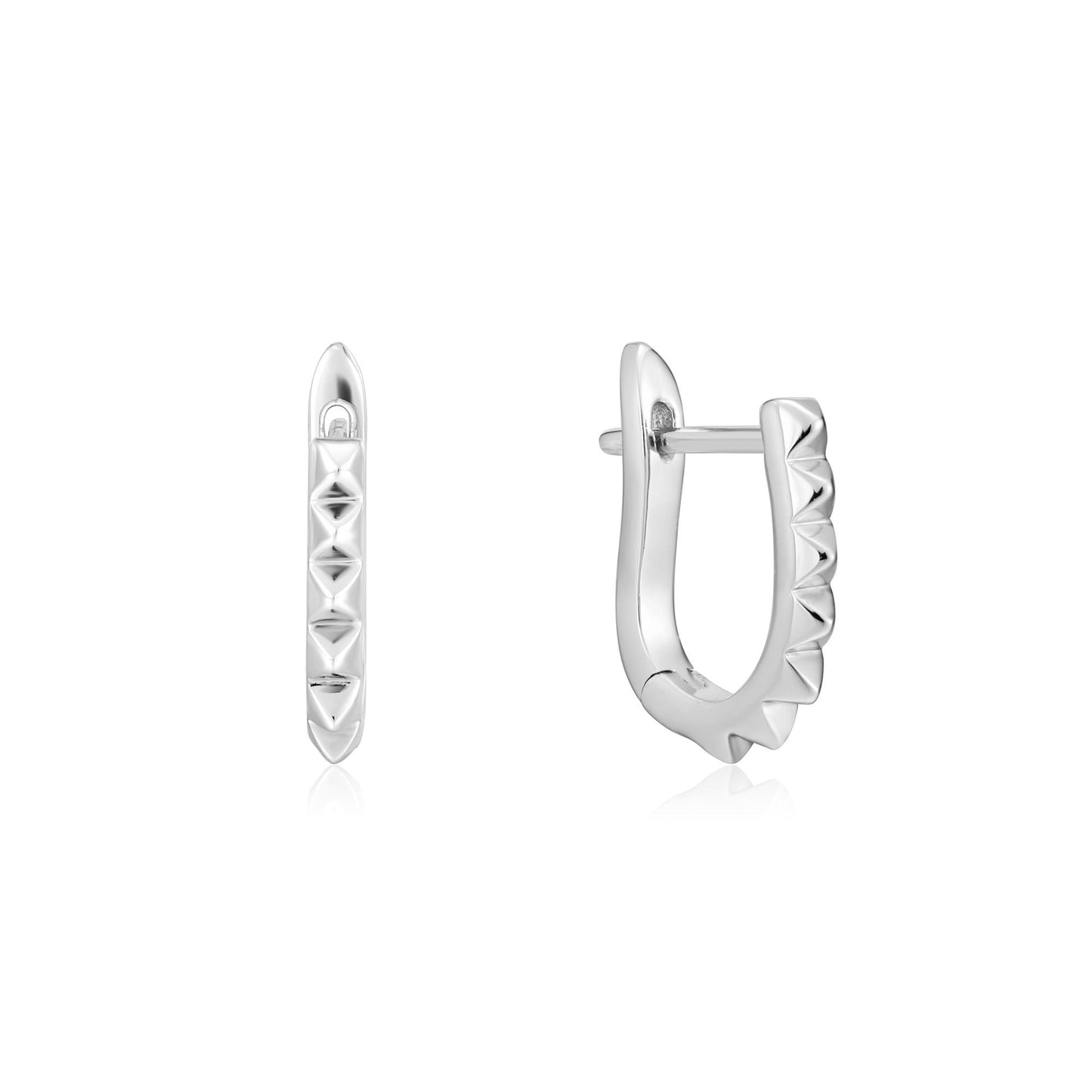 ANIA HAIE ANIA HAIE - Silver Spike Huggie Hoop Earrings available at The Good Life Boutique