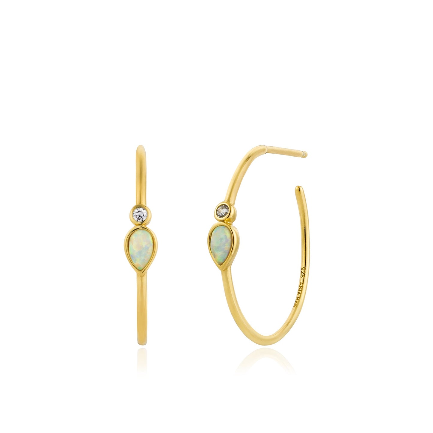 ANIA HAIE ANIA HAIE - Opal Color Raindrop Gold Hoop Earrings available at The Good Life Boutique