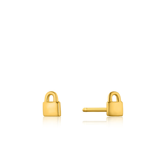 ANIA HAIE ANIA HAIE - Gold Padlock Stud Earrings available at The Good Life Boutique