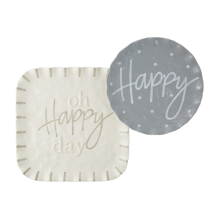 Mud Pie Happy Ruffle Nested Tray - Square available at The Good Life Boutique