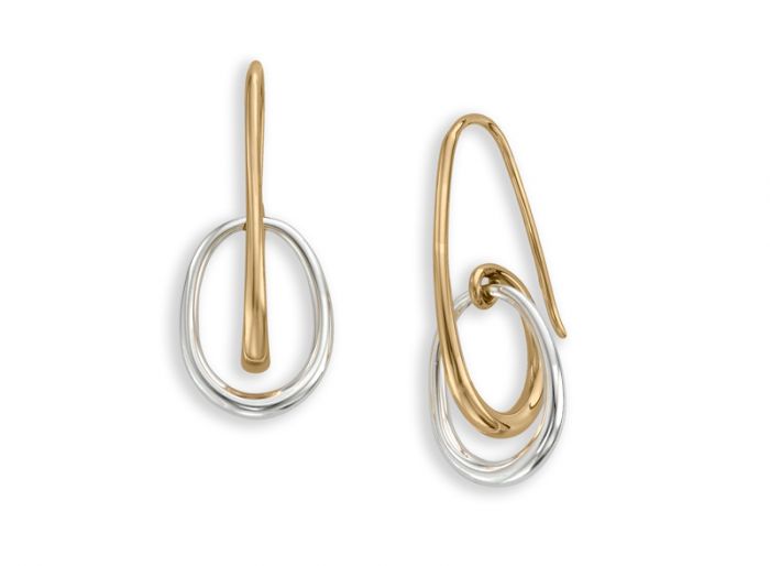 Ed Levin E.L. Designs (Formerly Ed Levin) - Halo Earring Sterling & 14K Gold - Medium available at The Good Life Boutique
