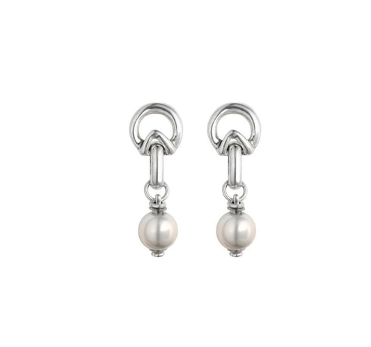 UNO DE 50 UNOde50 - Silver EndPearl Earrings available at The Good Life Boutique