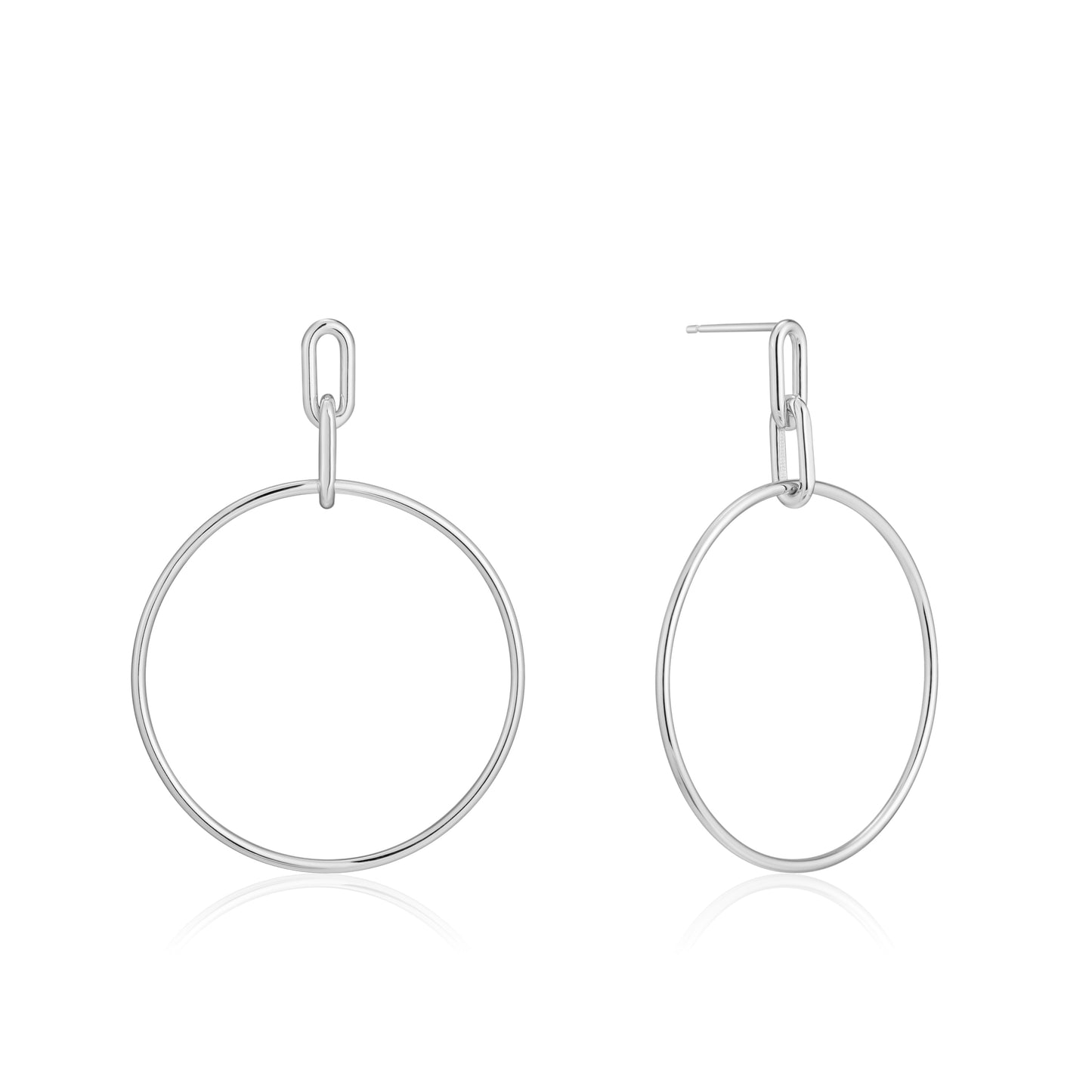ANIA HAIE ANIA HAIE - Silver Cable Link Hoop Earrings available at The Good Life Boutique