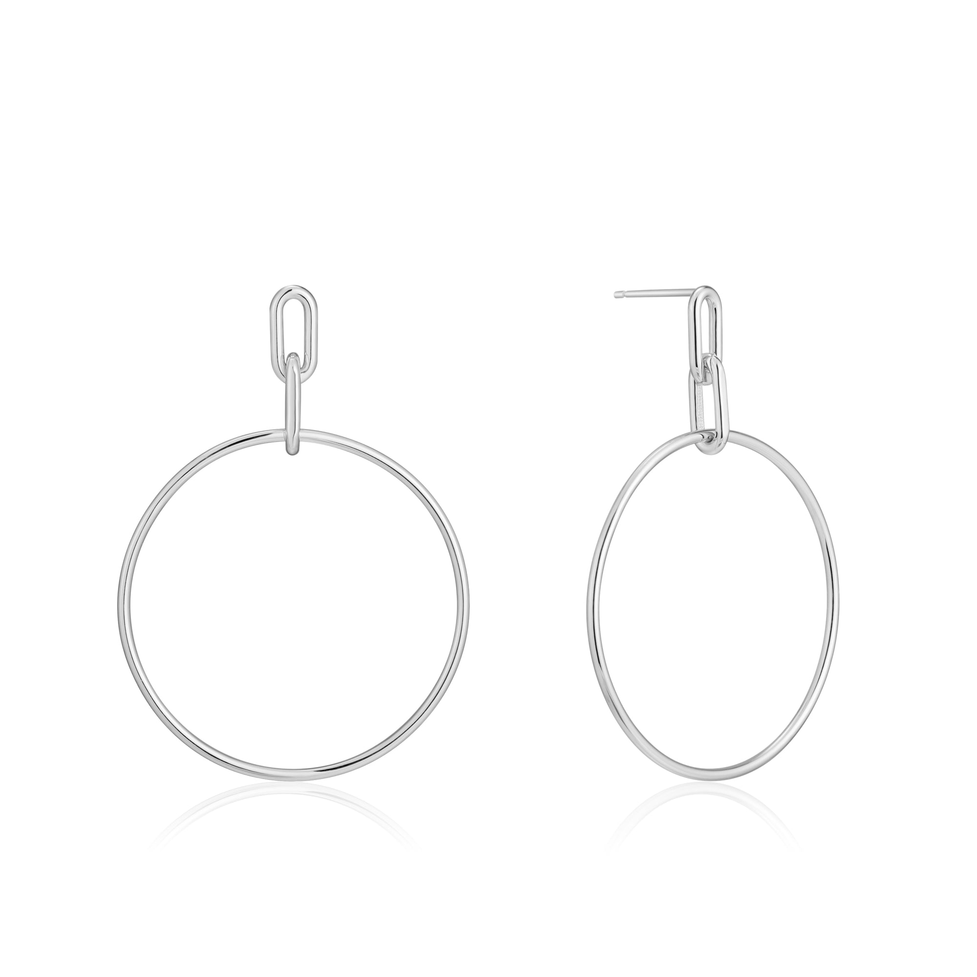 ANIA HAIE ANIA HAIE - Silver Cable Link Hoop Earrings available at The Good Life Boutique