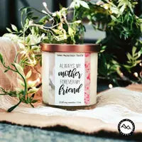 Cedar Mountain Candle "Always my mother, forever my friend" - Glass Candle - Beach Linen Fragrance available at The Good Life Boutique