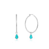 ANIA HAIE ANIA HAIE - Silver Tidal Turquoise Drop Hoop Earrings available at The Good Life Boutique