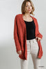 Umgee USA, Inc. Open Front Oversized Cardigan Sweater with Pockets - Sunset available at The Good Life Boutique