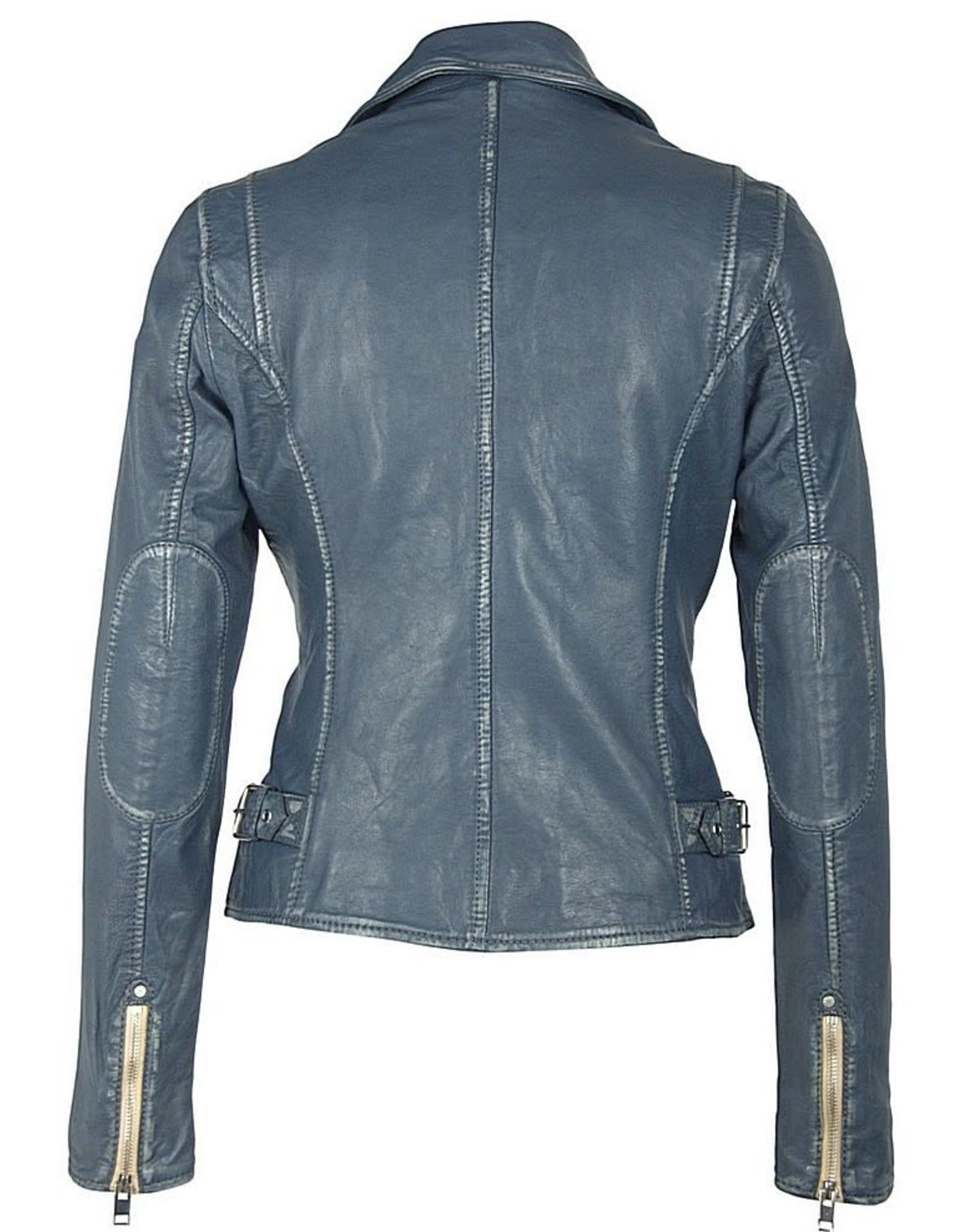 Mauritius Mauritius - Sofia 4 RF Woman's Leather Jacket - Denim Blue available at The Good Life Boutique