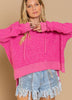 POL Clothing Step Hem Alpaca Textured Hoodie Sweater available at The Good Life Boutique
