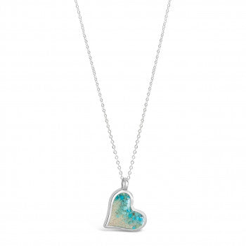 Sterling Silver Tilted Open Heart Pendant with Gemstones | Jewlr
